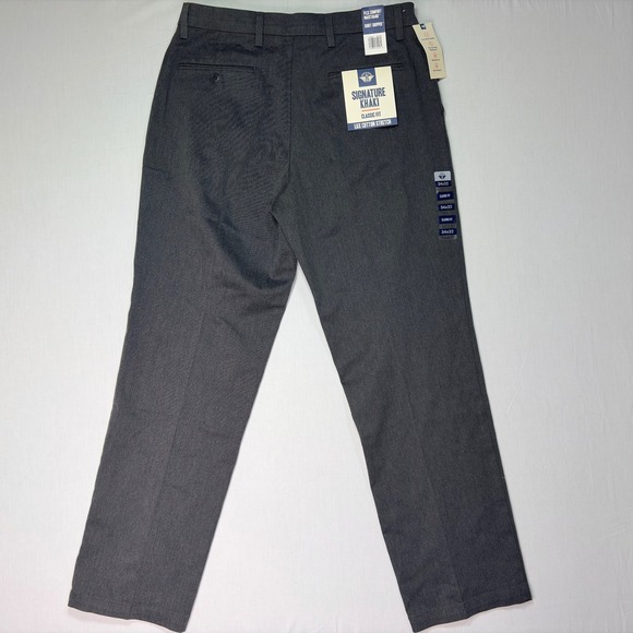 Dockers Classic‎ Fit 34x32 Gray Signature Khaki Lux Cotton Stretch Dress Pants - Picture 5 of 8